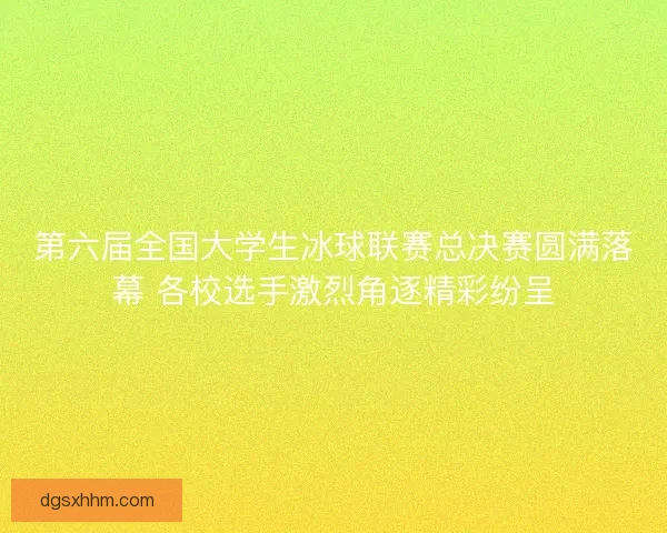 第六届全国大学生冰球联赛总决赛圆满落幕 各校选手激烈角逐精彩纷呈